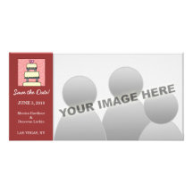 Little Wedding Cake Save the Date Custom Photo Card
