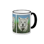 Little Westie playing in the grass Mug