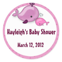 Little Whale Baby Mummy Kiss Sticker pink girl