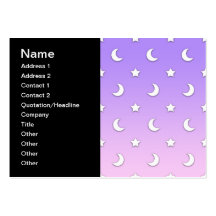Little White Stars and Moons Pattern Business Cards