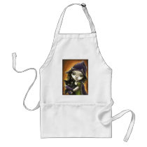 Little witch and black kitten apron