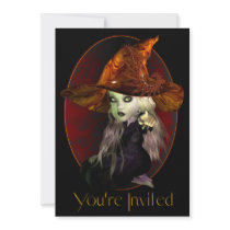 Little Witch Halloween Party Invitation