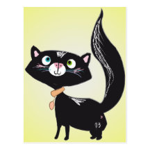 LittlePixyBoots - *Blacky* Kitty Cat Postcards