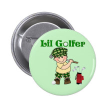 Litttle Golfer Pinback Buttons