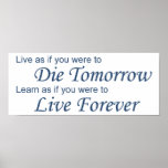 Live - Die Tomorrow blue Posters