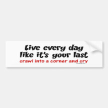 Live Every Day Bumpersticker Bumper Stickers