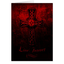 Live Forever Cross Card