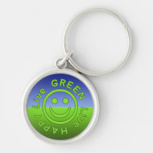 Live Green Live Happy Pro Environment Eco Friendly Key Chains