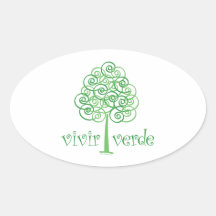 Live Green Oval Sticker