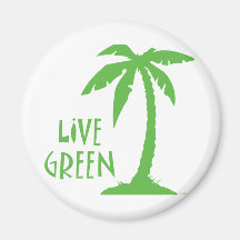 Live Green - Palm Tree Fridge Magnet