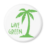 Live Green - Palm Tree magnets