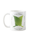 Live green, think green, dream green, love green mugs