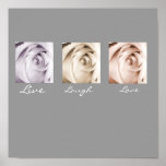 Live, Laugh, Love 3 Roses print
