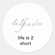 live life round stickers