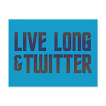 Live Long & Twitter Text postcards