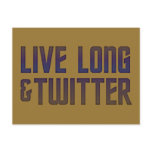 Live Long & Twitter Text postcards