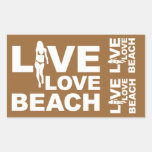 Live Love Beach Rectangular Sticker