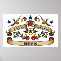 Live Love Beer Print