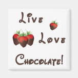 Live Love Chocolate Refrigerator Magnets