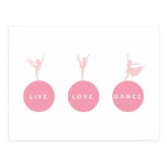 Live Love Dance Ballerinas - Pink - Postcards