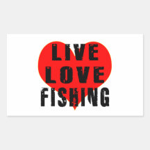Live Love Fishing Rectangle Sticker