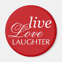Live love laughter red heart valentine party favou fridge magnets