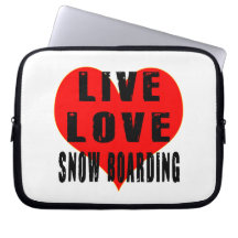 Live Love Snow Boarding Computer Sleeves