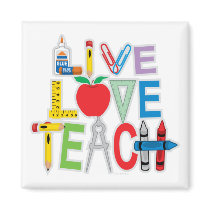 Live Love Teach Refrigerator Magnet