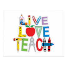 Live Love Teach Post Cards
