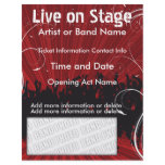 Live on Stage Red  Music Flyer