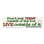 Live Outside The Box bumper sticker - light bumper stickers
