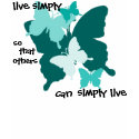 Live Simply (Butterflies) t-shirts