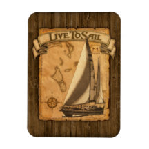 Live To Sail Rectangular Magnet