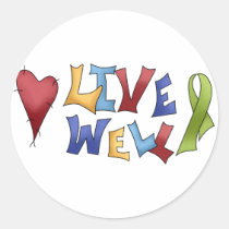 Live Well- Green Ribbon stickers