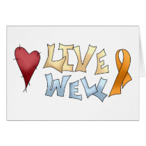 Live Well- Orange Awareness Ribbon cards
