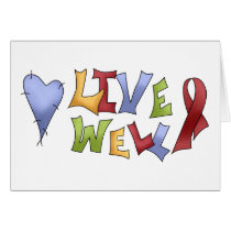 Live Well- Red Awareness Ribbon cards