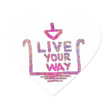 Live Your Way - Liveyourway Artistic Textcraft Heart Sticker