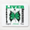 Liver Cancer Awareness Butterfly mousepads