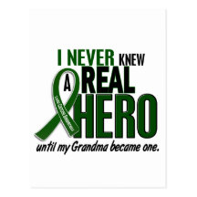 Liver Cancer NEVER KNEW A HERO 2 Grandma Postcard