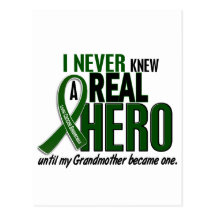 Liver Cancer NEVER KNEW A HERO 2 Grandmother Post Cards