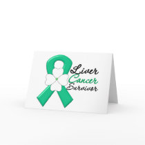 Liver Cancer Survivor Flower Ribbon Cards