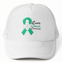 Liver Cancer Survivor Flower Ribbon Trucker Hats