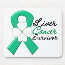 Liver Cancer Survivor Flower Ribbon Mouse Pads