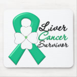 Liver Cancer Survivor Flower Ribbon mousepads