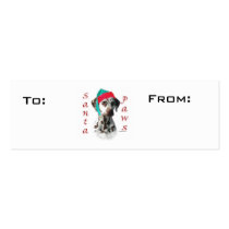 Liver Dalmatian Paws Gift Tags Business Card Template