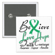 Liver Disease Believe Heart Collage Pinback Buttons