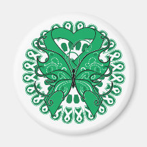 Liver Disease Butterfly Circle of Ribbons Magnets