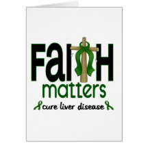 Liver Disease Faith Matters Cross 1 Greeting Cards