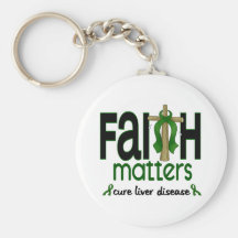 Liver Disease Faith Matters Cross 1 Key Chain