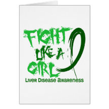 Liver Disease Fight Like A Girl 5.3 Greeting Card